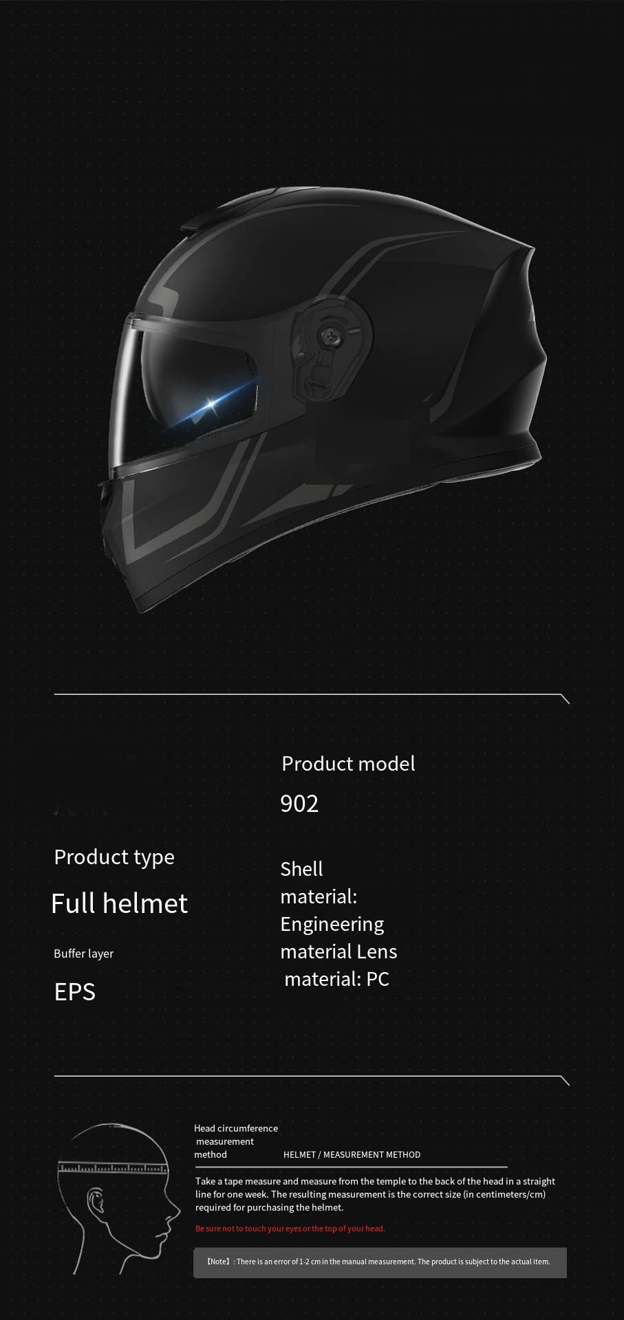 FULL FACE HELMET MATT BALCK DECAL - Image 4