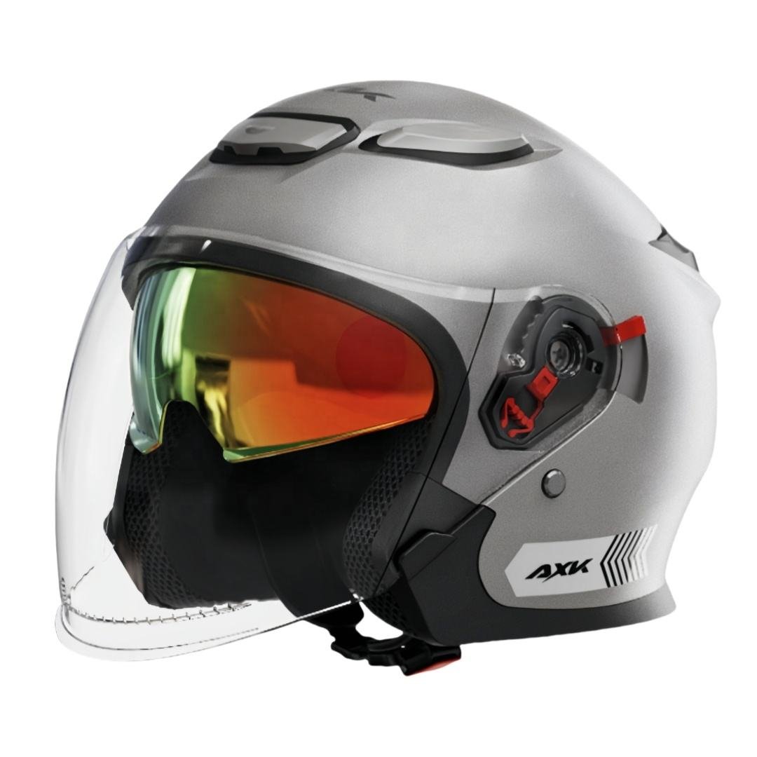 Half Face Helmet Solid Silver BD, Silver Bike Helmet Price in Bangladesh, Stylish Open Face Helmet BD, Matte Silver Helmet Bangla, Premium Half Helmet Bangladesh,